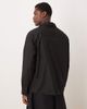 ASOS DESIGN ASOS DESIGN relaxed poplin v-neck over the head shirt in black - 3