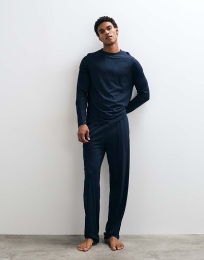 ASOS DESIGN ASOS DESIGN relaxed pyjama set in navy