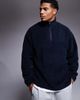 ASOS DESIGN ASOS DESIGN relaxed quarter zip fleece sweatshirt in navy - 1