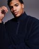 ASOS DESIGN ASOS DESIGN relaxed quarter zip fleece sweatshirt in navy - 4