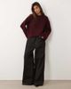 ASOS DESIGN ASOS DESIGN relaxed rib crew neck knitted sweater in plum-RED - 2