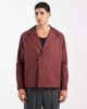 ASOS DESIGN ASOS DESIGN relaxed shawl collar poplin shirt in burgundy-Red - 1