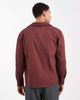 ASOS DESIGN ASOS DESIGN relaxed shawl collar poplin shirt in burgundy-Red - 3