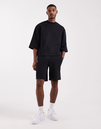 ASOS DESIGN ASOS DESIGN relaxed short set sleeve sweatshirt in black