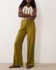 ASOS DESIGN ASOS DESIGN relaxed straight leg pants with linen in green - 1