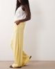 ASOS DESIGN ASOS DESIGN relaxed straight leg pants with linen in yellow - 2