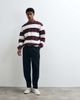 ASOS DESIGN ASOS DESIGN relaxed striped crew neck sweater in prune and white-Multi - 1
