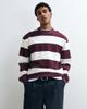ASOS DESIGN ASOS DESIGN relaxed striped crew neck sweater in prune and white-Multi - 2