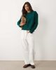 ASOS DESIGN ASOS DESIGN relaxed sweater with side slit detail in dark green - 2