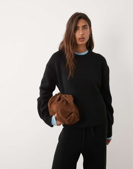 ASOS DESIGN ASOS DESIGN relaxed sweater with side split detail in black