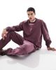ASOS DESIGN ASOS DESIGN relaxed sweatshirt with seam detail in washed burgundy - part of a set-Red - 2