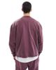 ASOS DESIGN ASOS DESIGN relaxed sweatshirt with seam detail in washed burgundy - part of a set-Red - 4