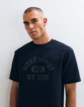 ASOS DESIGN ASOS DESIGN relaxed T-shirt with collegiate graphic in navy