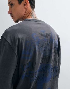 ASOS DESIGN ASOS DESIGN relaxed T-shirt with graphic in washed charcoal-Gray