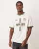 ASOS DESIGN ASOS DESIGN relaxed T-shirt with neck and cuff tipping and soccer graphic in off white - 1