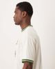 ASOS DESIGN ASOS DESIGN relaxed T-shirt with neck and cuff tipping and soccer graphic in off white - 4