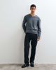 ASOS DESIGN ASOS DESIGN relaxed t-shirt with notch neck in charcoal waffle-Gray - 4
