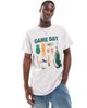 ASOS DESIGN ASOS DESIGN relaxed t-shirt with sports graphic front print in iced gray - 1