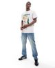 ASOS DESIGN ASOS DESIGN relaxed t-shirt with sports graphic front print in iced gray - 4