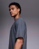 ASOS DESIGN ASOS DESIGN relaxed t-shirt with text and emblem spine graphics in dark gray - 4