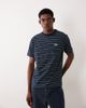 ASOS DESIGN ASOS DESIGN relaxed T-shirt with text graphic in navy stripe-Multi - 1