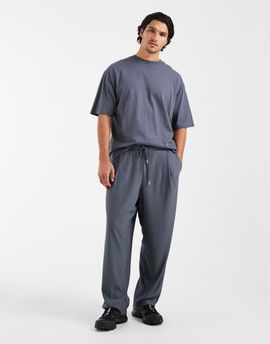 ASOS DESIGN ASOS DESIGN relaxed taper pleated sweatpants in blue-Gray