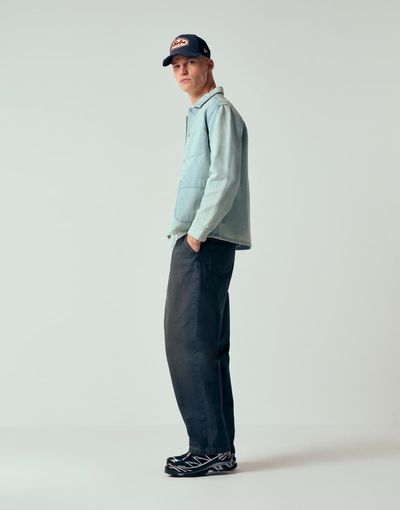ASOS DESIGN ASOS DESIGN relaxed tapered jeans in dark wash blue with pleats
