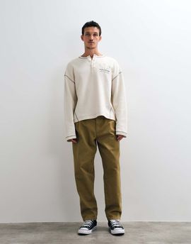 ASOS DESIGN ASOS DESIGN relaxed tapered pants with belt and pleats in olive-Green