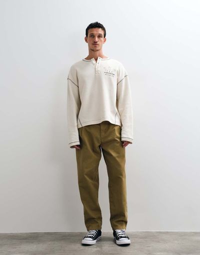 ASOS DESIGN ASOS DESIGN relaxed tapered pants with belt and pleats in olive-Green