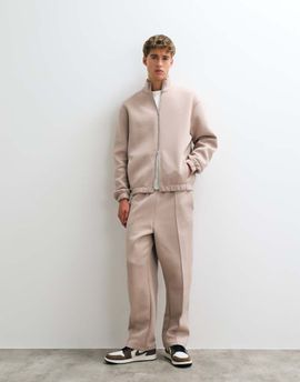 ASOS DESIGN ASOS DESIGN relaxed tapered scuba-style fabric sweatpants in neutral