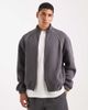 ASOS DESIGN ASOS DESIGN relaxed track jacket with piping in charcoal-Gray - 1
