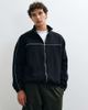 ASOS DESIGN ASOS DESIGN relaxed track zip through with piping tracksuit set in black - 2