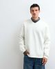 ASOS DESIGN ASOS DESIGN relaxed v neck sweatshirt in scuba-style fabric in cream-White - 2