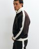 ASOS DESIGN ASOS DESIGN relaxed zip through track jacket in scuba-style fabric with pique panels in brown - 2