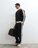 ASOS DESIGN ASOS DESIGN relaxed zip through track jacket in scuba-style fabric with pique panels in brown - 3