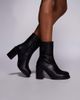 ASOS DESIGN ASOS DESIGN Remy premium leather heeled ankle boots in black - 1