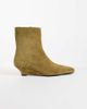 ASOS DESIGN ASOS DESIGN Renata real suede wedge smart ankle boots in olive-Green - 1