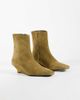 ASOS DESIGN ASOS DESIGN Renata real suede wedge smart ankle boots in olive-Green - 3