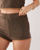 ASOS DESIGN ASOS DESIGN Renee beach terrycloth short with starfish embriodery in chocolate - part of a set-Brown - 3