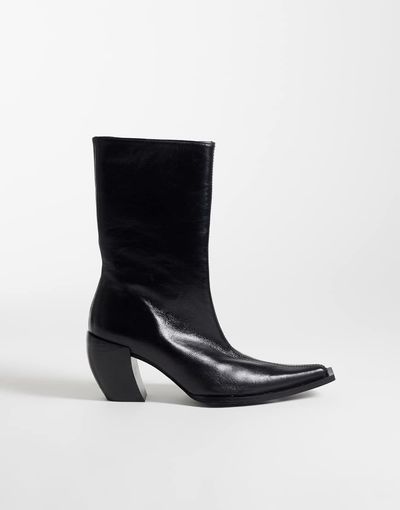 ASOS DESIGN ASOS DESIGN Renzo real leather extreme western boots in black