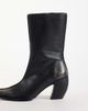 ASOS DESIGN ASOS DESIGN Renzo real leather extreme western boots in distressed black - 3