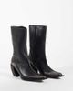 ASOS DESIGN ASOS DESIGN Renzo real leather extreme western boots in distressed black - 4