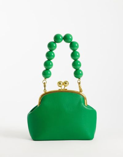 ASOS DESIGN ASOS DESIGN resin ball handle frame clutch bag in green