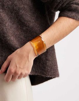 ASOS DESIGN ASOS DESIGN resin cuff bracelet in amber tone-Orange