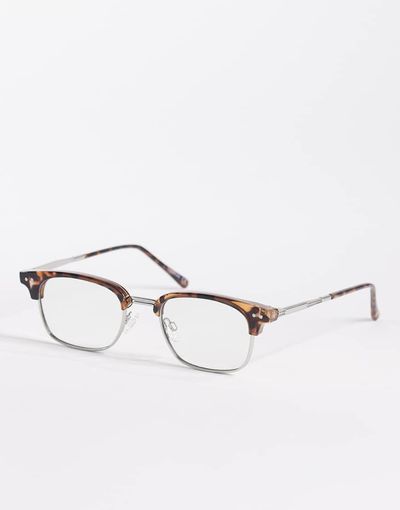 ASOS DESIGN ASOS DESIGN retro glasses in tortoise with clear lenses-Brown