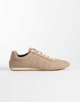 ASOS DESIGN ASOS DESIGN retro lace-up sneakers in taupe suede mix-Neutral