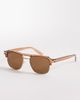 ASOS DESIGN ASOS DESIGN retro sunglasses in tan with brown lenses-Gold - 1