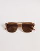 ASOS DESIGN ASOS DESIGN retro sunglasses in tan with brown lenses-Gold - 3