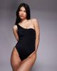 ASOS DESIGN ASOS DESIGN Revenge Athens sculpting one-shoulder swimsuit in black - 1