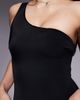 ASOS DESIGN ASOS DESIGN Revenge Athens sculpting one-shoulder swimsuit in black - 4